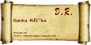 Danka Réka névjegykártya